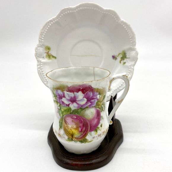 Antique Porzellanfabrik Moschendorf Demitasse Tea Cup & Saucer - Picture 1 of 11